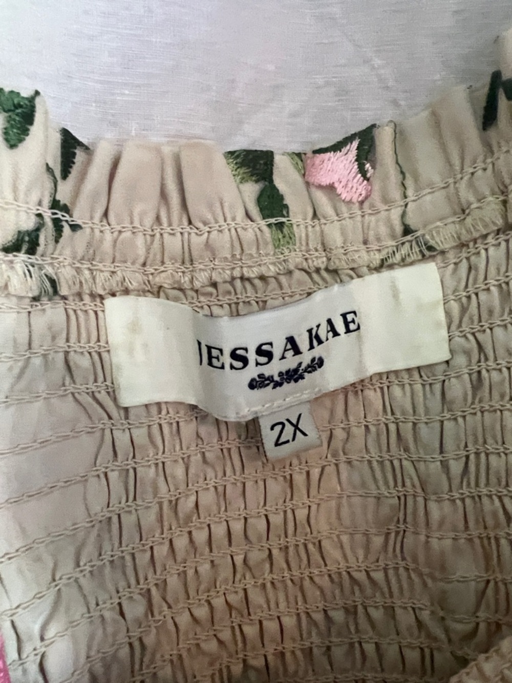 JessaKae Cream Rose Maxi Dress Sz 2X (3x, 4x) - Picture 7 of 17
